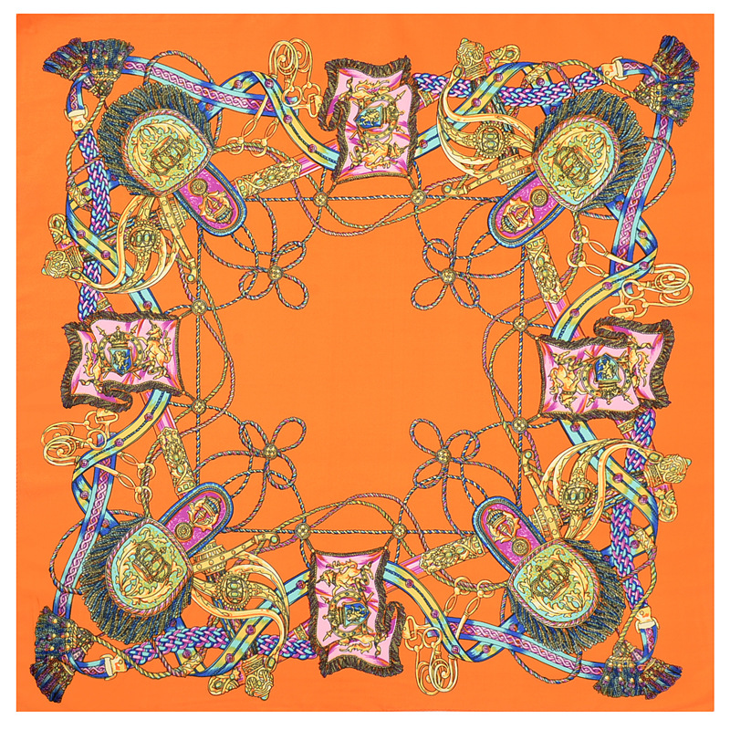фото Шейный платок женский dream&fly 97 оранжевый 60х60 см