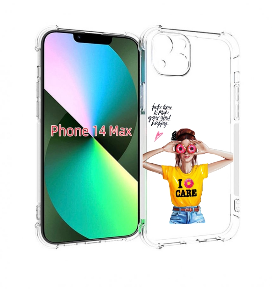 

Чехол MyPads Девушка-с-пончиками женский для iPhone 14 Plus (6.7), Прозрачный, Tocco