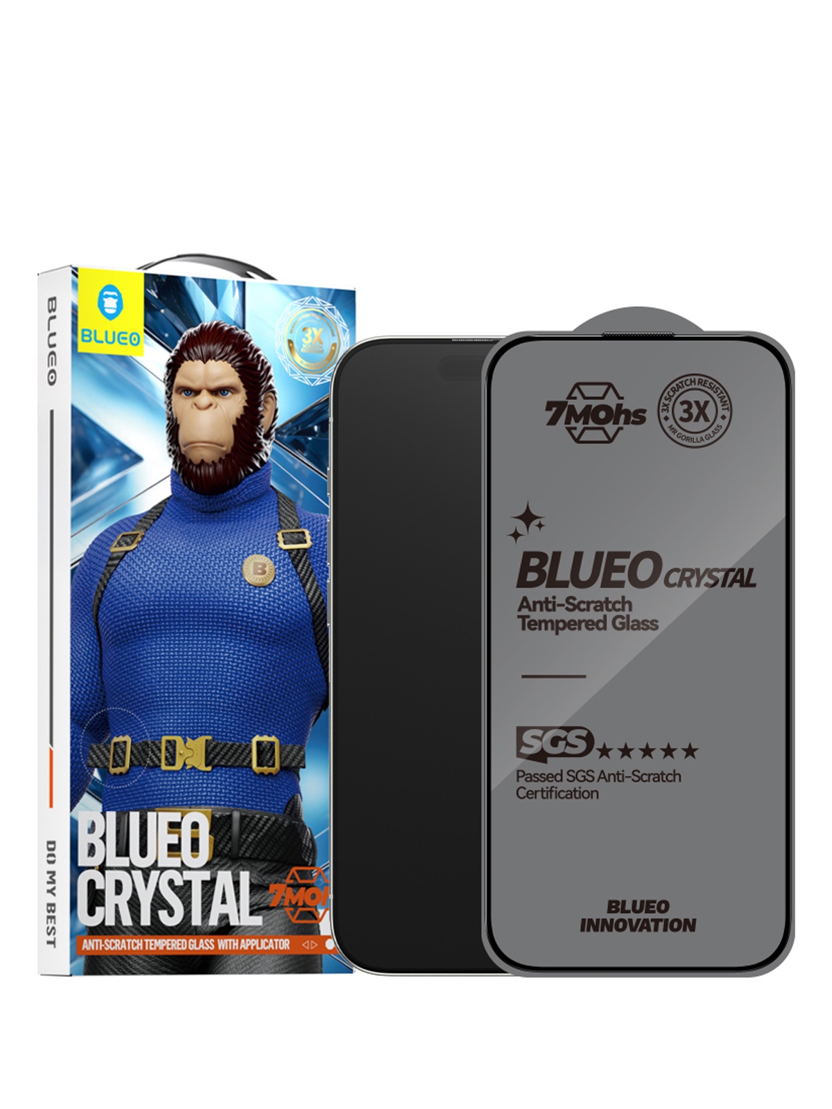 

Защитное стекло BlueO для iPhone 16 Pro 3D Crystal Anti-Scratch с покрытием от царапин