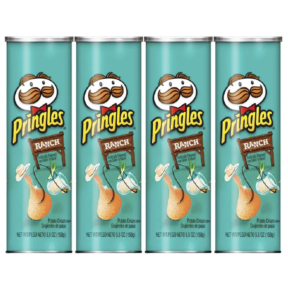 

Картофельные чипсы Pringles Ranch со вкусом соуса Ранч 4 шт по 158 г