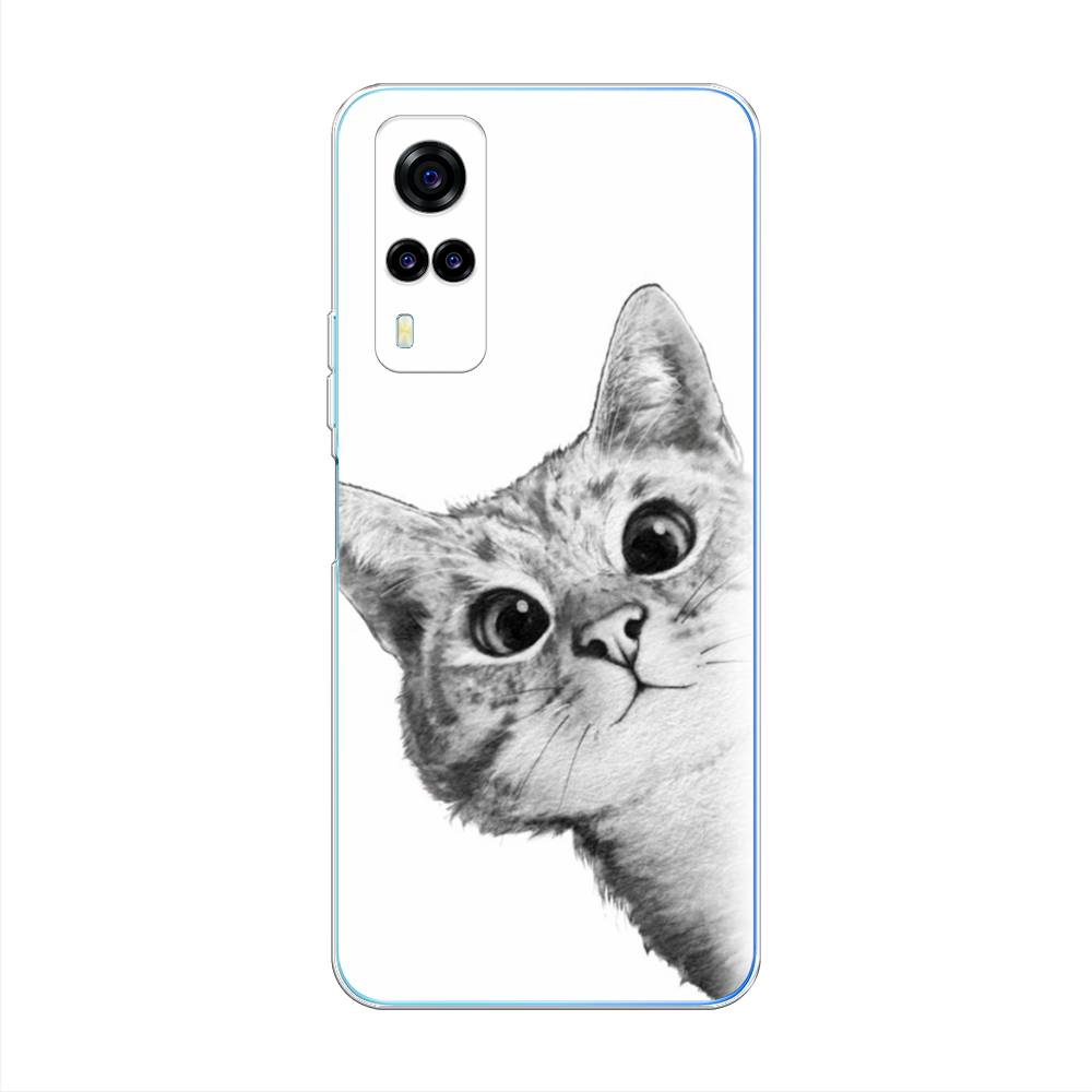фото Чехол awog "кот рисунок черно-белый" для vivo y31