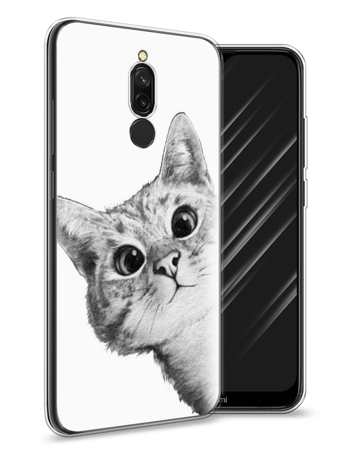 

Чехол Awog на Xiaomi Redmi 8 "Кот рисунок черно-белый", Разноцветный, 37150-1