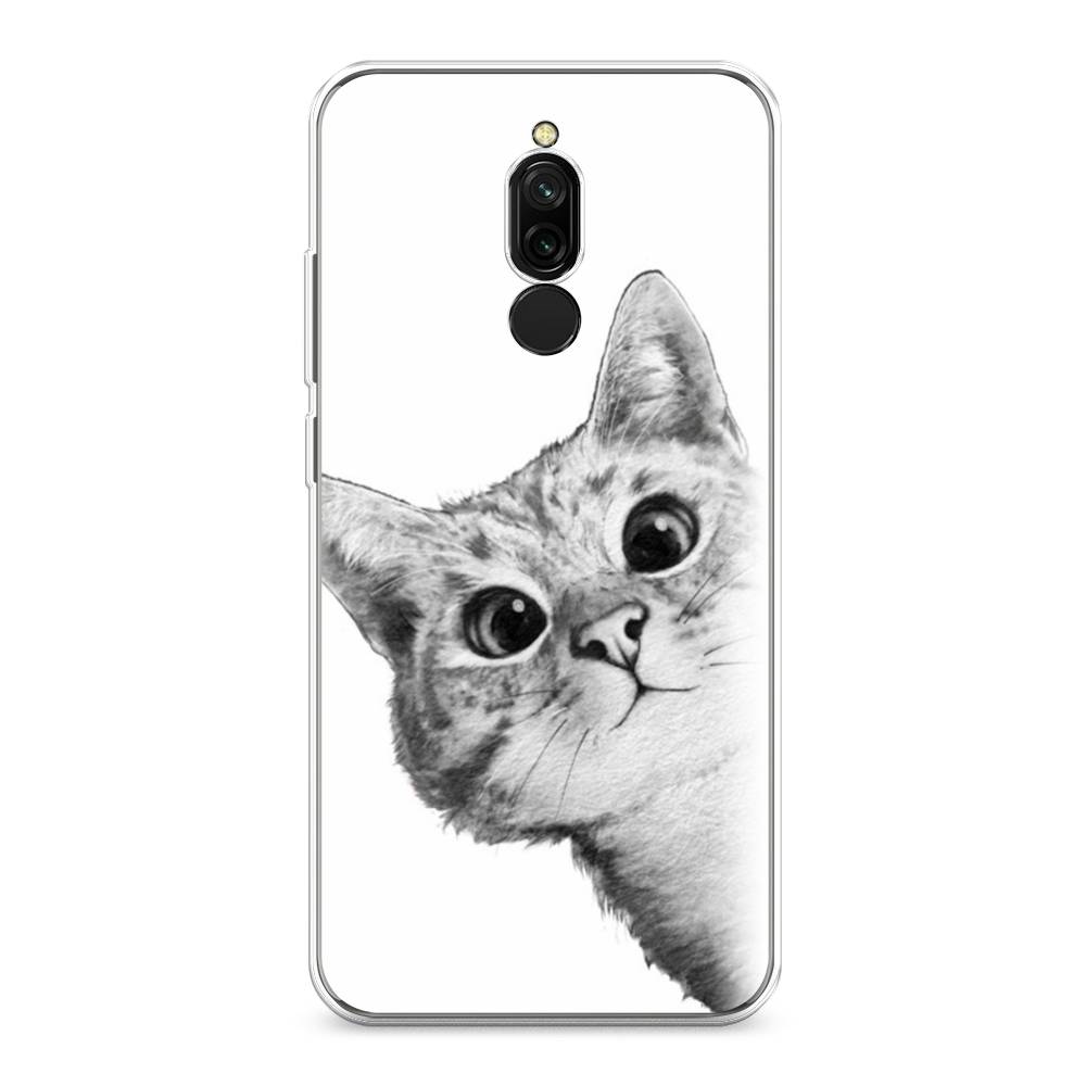 фото Чехол awog "кот рисунок черно-белый" для xiaomi redmi 8