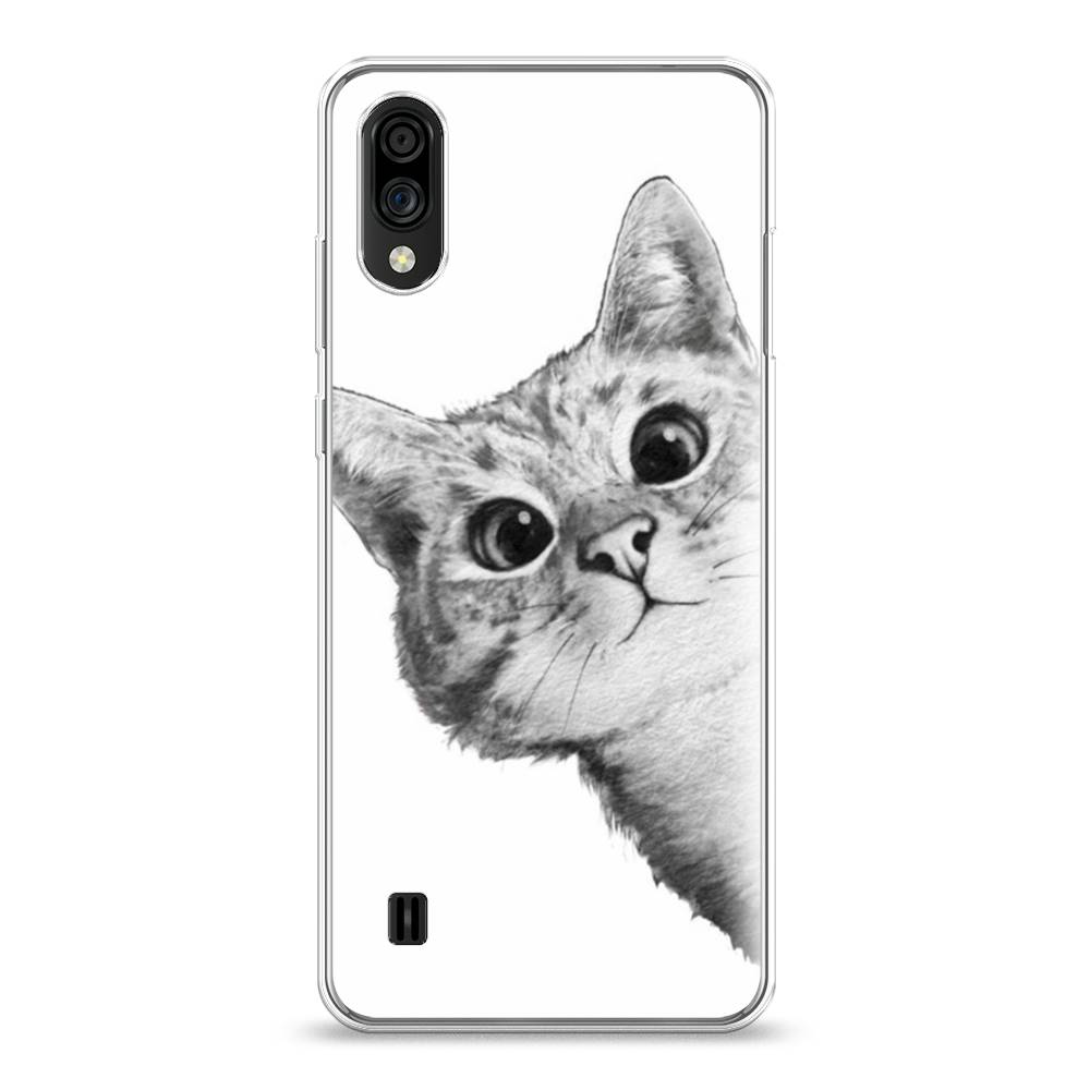 фото Чехол awog "кот рисунок черно-белый" для zte blade a51 lite