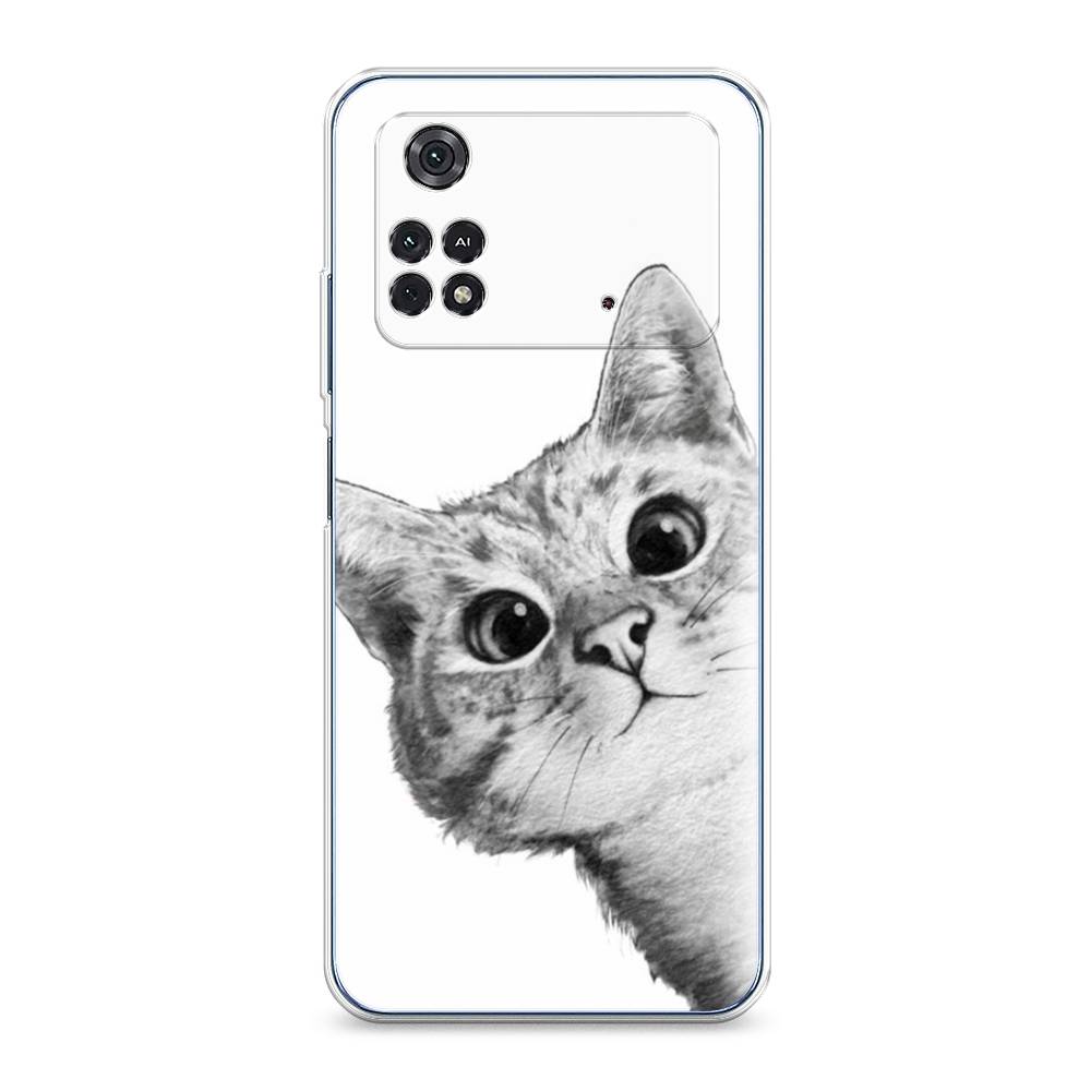 

Чехол Awog на Poco M4 Pro 4G "Кот рисунок черно-белый", Разноцветный, 313050-1
