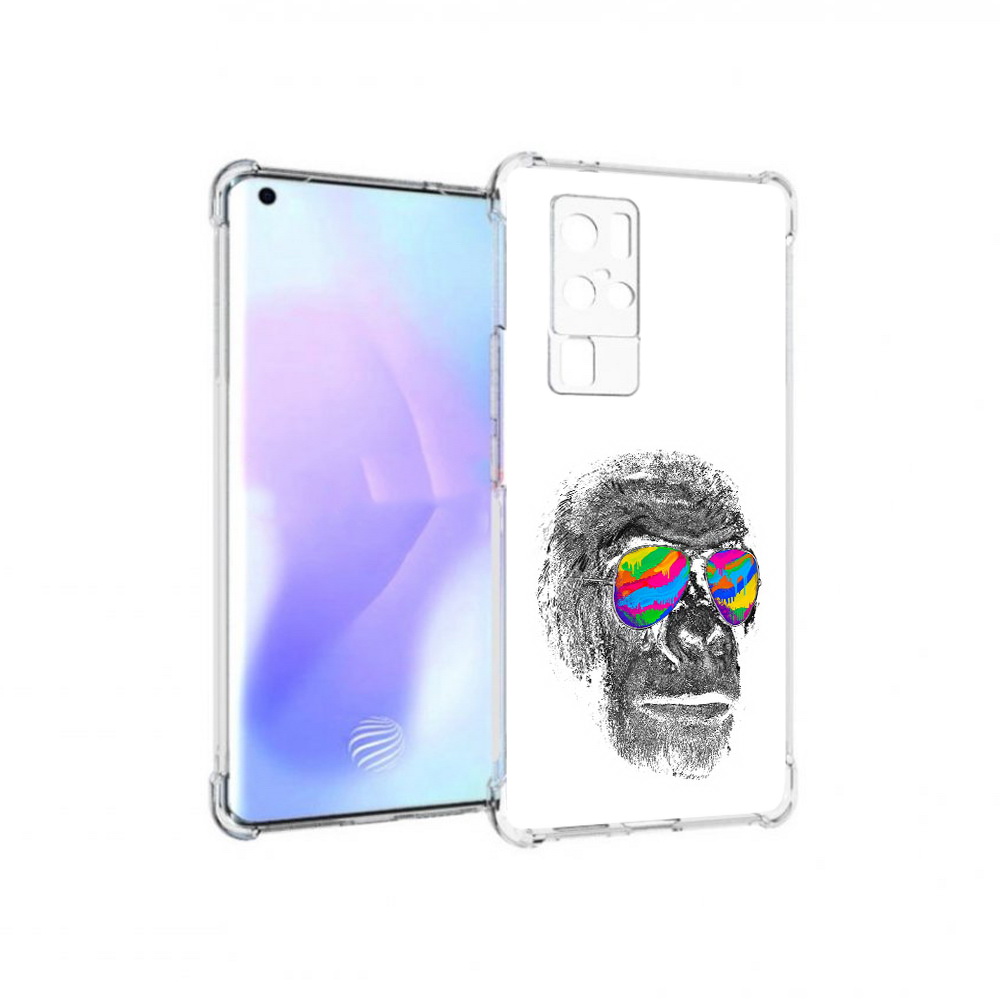 

Чехол MyPads Tocco для Vivo X50 Pro крутая обезьяна в очках (PT226970.404.422), Прозрачный, Tocco