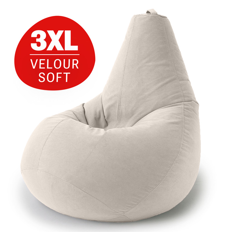 

Кресло-мешок Bean Joy груша, ХXXL, велюр, латте, Бежевый, Груша_Велюр_Рег