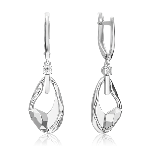 

Серьги подвески из белого золота PLATINA jewelry 02-5025-00, топаз, 02-5025-00