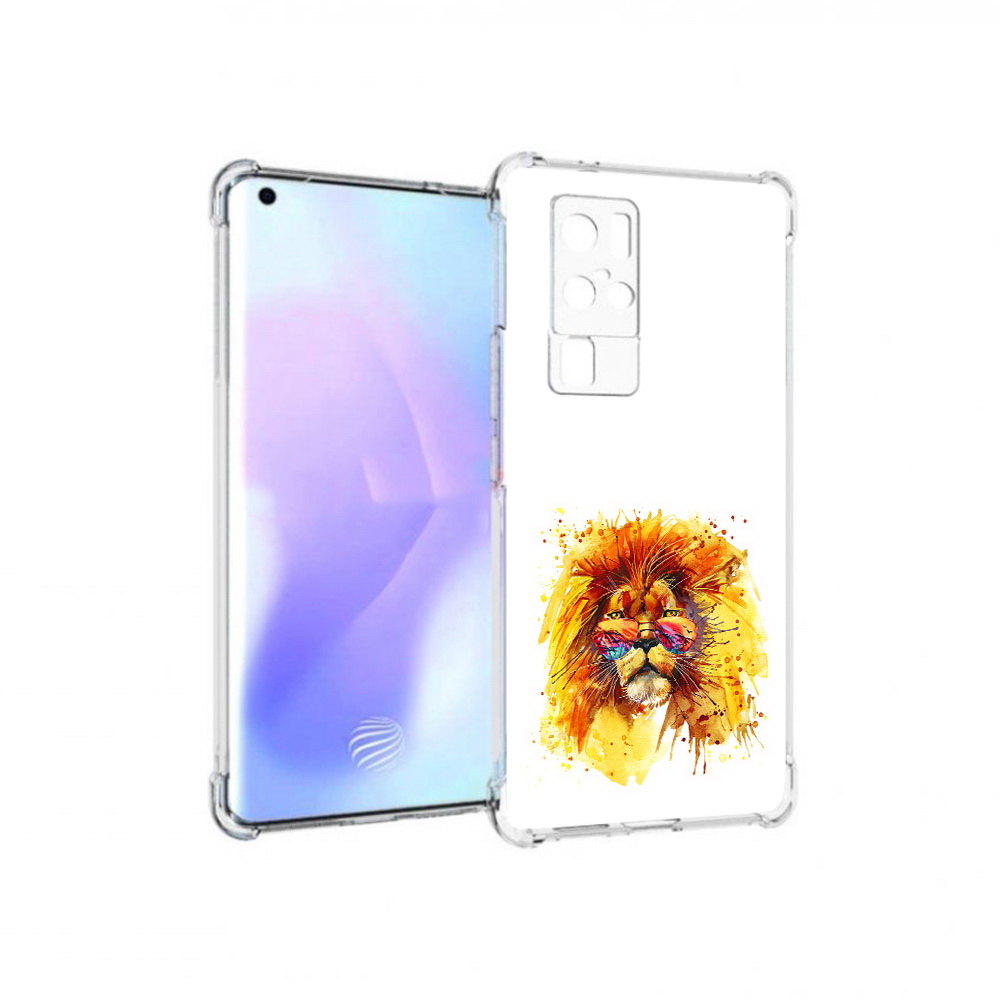 

Чехол MyPads Tocco для Vivo X50 Pro лев в очках (PT226970.404.436), Прозрачный, Tocco