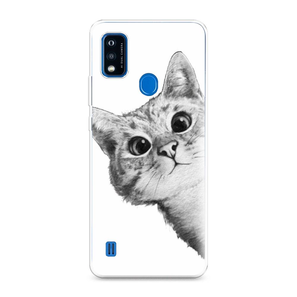 фото Чехол awog "кот рисунок черно-белый" для zte blade a51