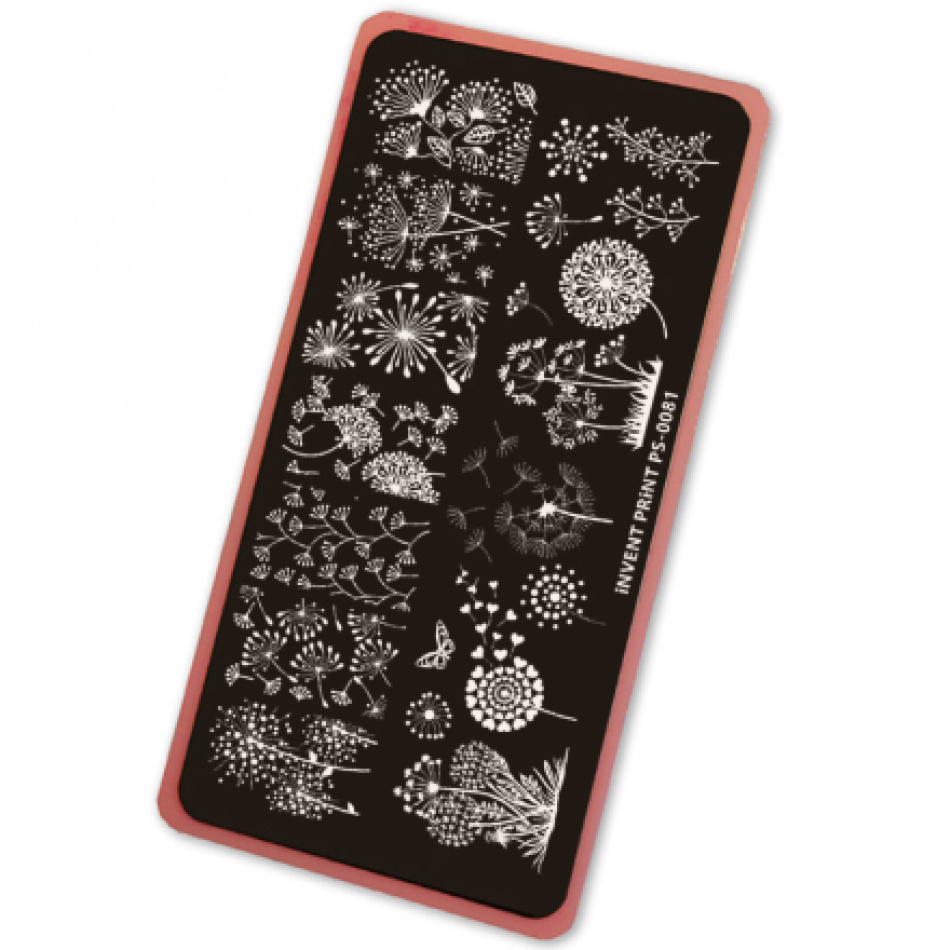 

Пластина для стемпинга Invent Print Цветы одуванчики микс PS-81, Разноцветный