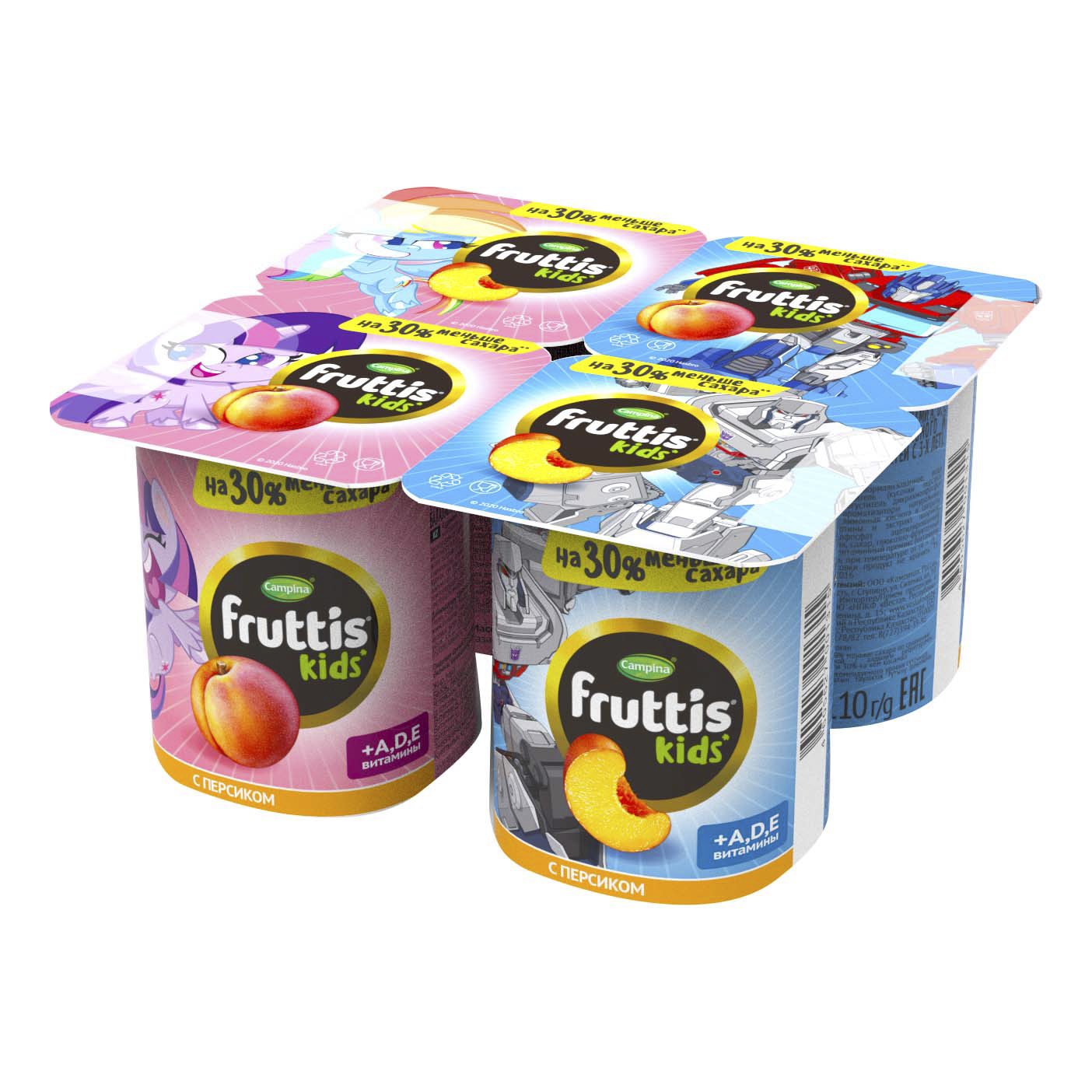 

Йогуртный продукт Fruttis Хасбро персик 2% БЗМЖ 110 г х 4 шт
