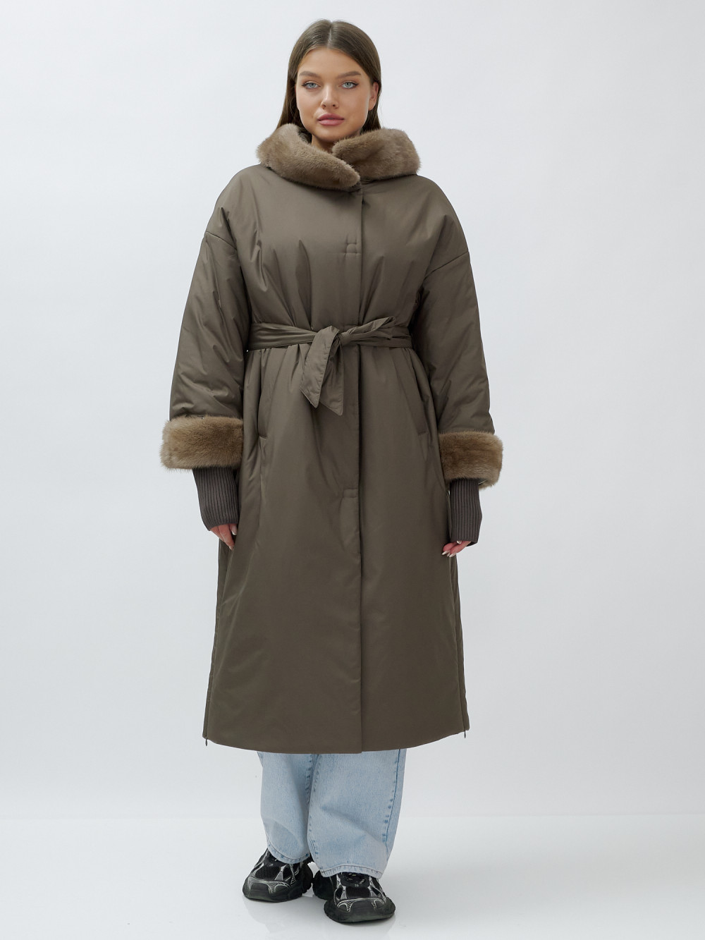 

Пальто женское MTFORCE 25008 коричневое 6XL, Коричневый, 25008
