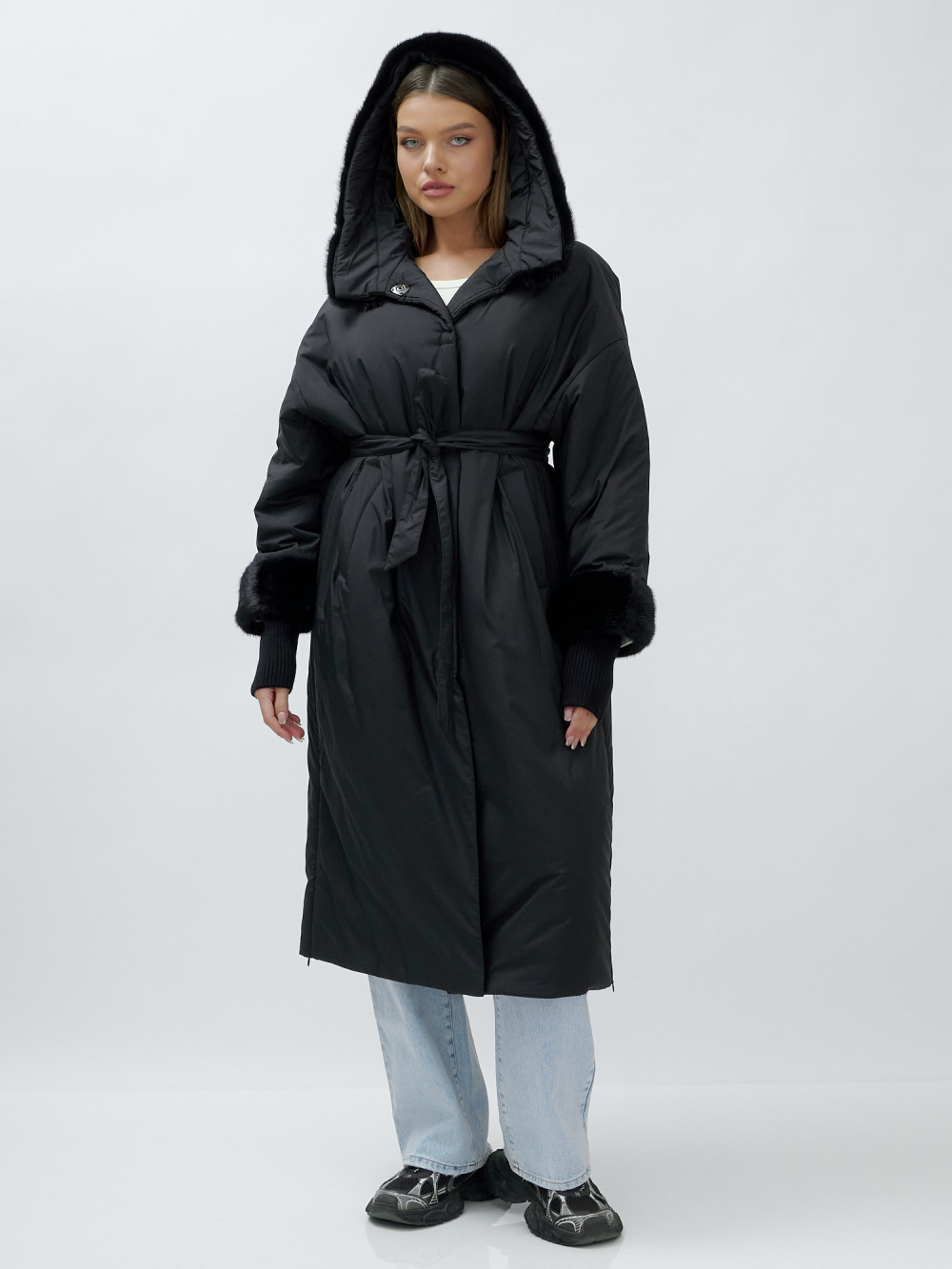 

Пальто женское MTFORCE 25008 черное 7XL, Черный, 25008