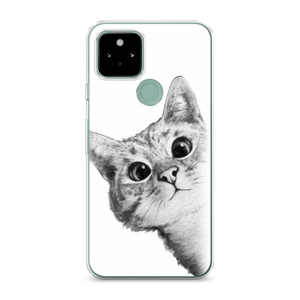 фото Чехол awog "кот рисунок черно-белый" для google pixel 5a