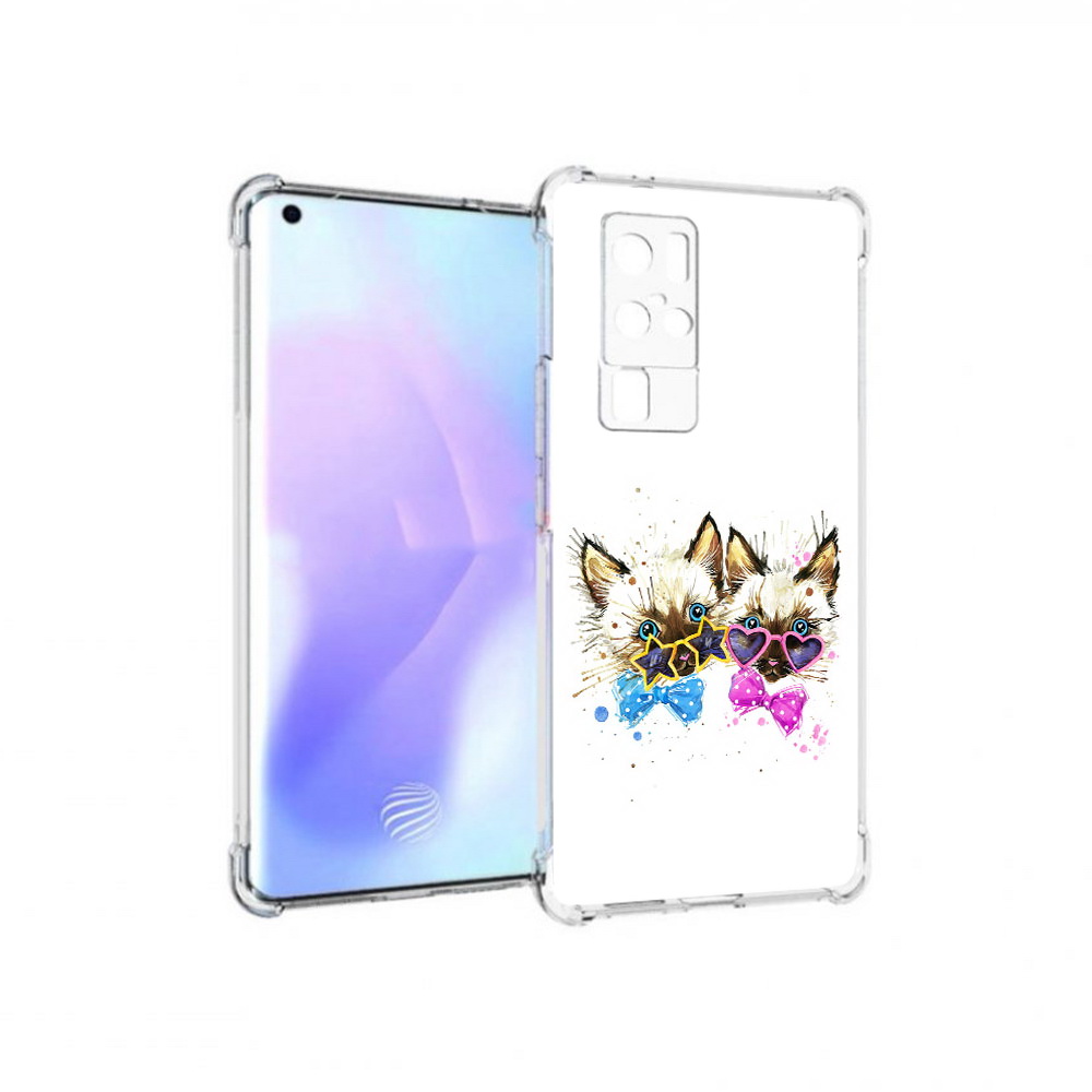 

Чехол MyPads Tocco для Vivo X50 Pro милые котята (PT226970.404.474), Прозрачный, Tocco
