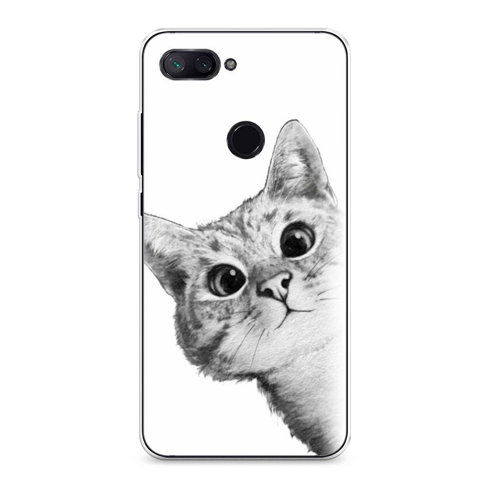 

Чехол Awog на Xiaomi Mi 8 Lite (Youth Edition) "Кот рисунок черно-белый", Разноцветный, 34550-1