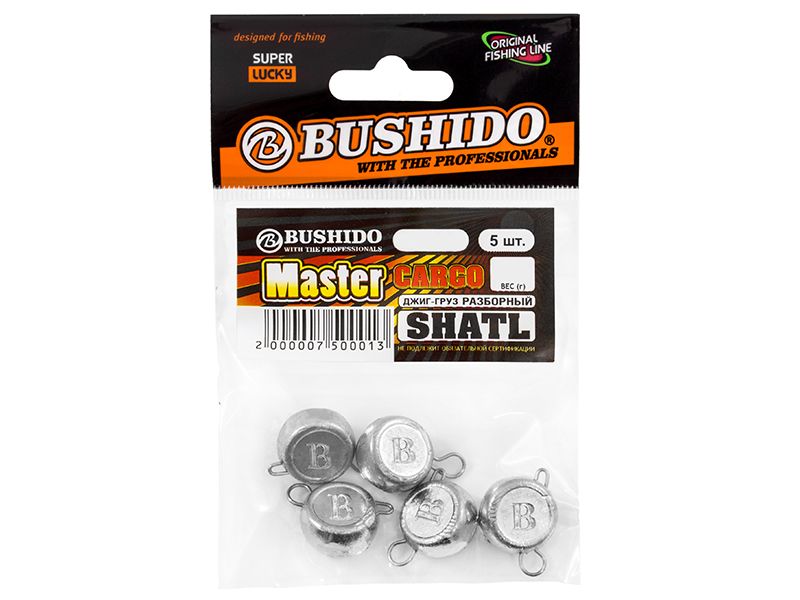 

Джиг-груз для рыбалки BUSHIDO разборный SHATL 14 гр уп.5шт, для рыбалки, Серебристый