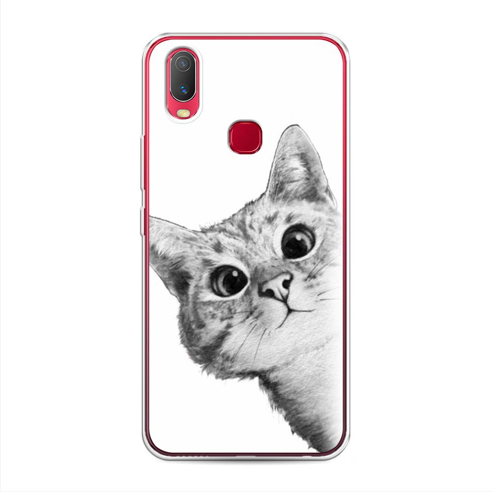 фото Чехол awog "кот рисунок черно-белый" для vivo y11