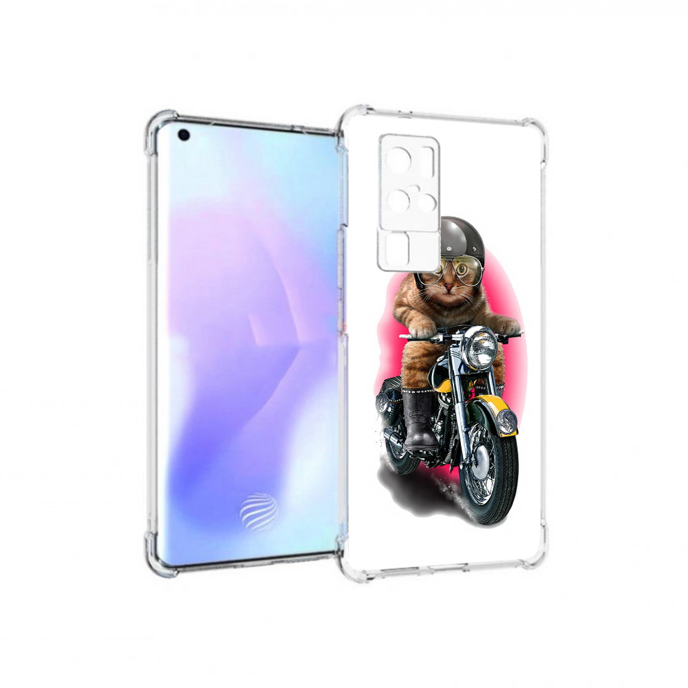 

Чехол MyPads Tocco для Vivo X50 Pro мото-кот (PT226970.404.485), Прозрачный, Tocco