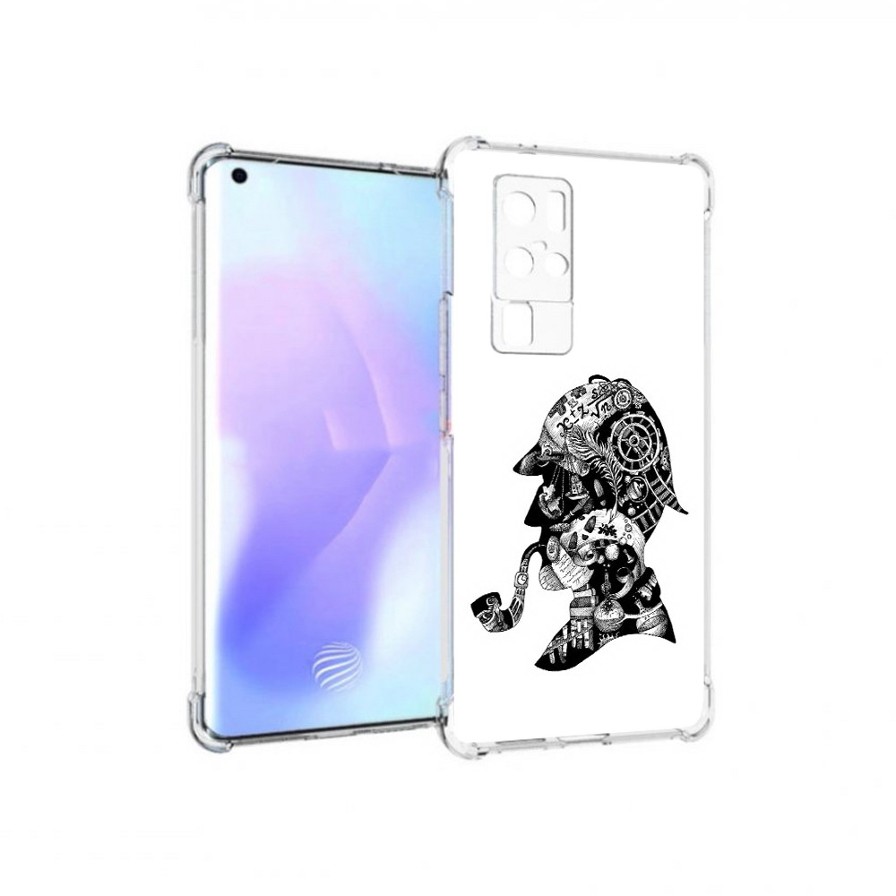 

Чехол MyPads Tocco для Vivo X50 Pro мужчина с трубкой абстракция (PT226970.404.488), Прозрачный, Tocco