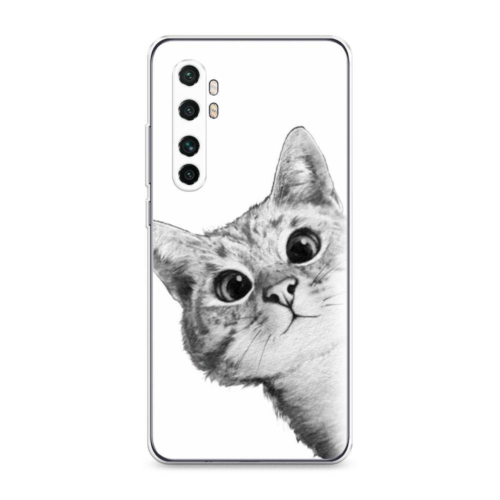 

Чехол Awog на Xiaomi Mi Note 10 lite "Кот рисунок черно-белый", Разноцветный, 38450-1