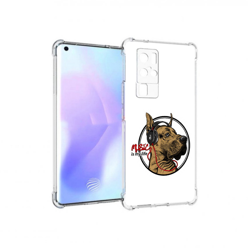 

Чехол MyPads Tocco для Vivo X50 Pro музыкальная собака (PT226970.404.490), Прозрачный, Tocco