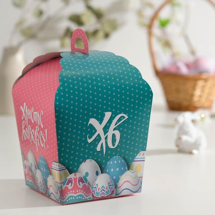 

Пасхальная коробочка "ХВ", пасхальные яйца, 17 х 17 х 26 см, Пасха