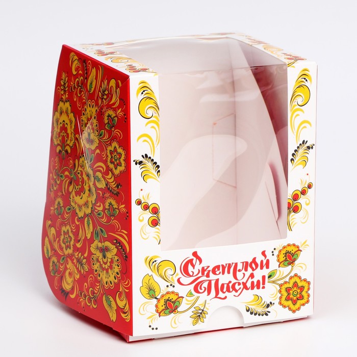

Пасхальная коробочка с окном "ХВ, хохлома", 12,5 х 9,5 х 9,5 см