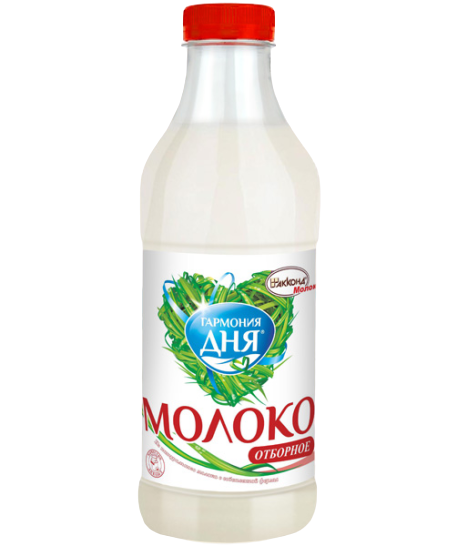 

Молоко 3,4 - 6% пастеризованное 900 мл Гармония дня Отборное