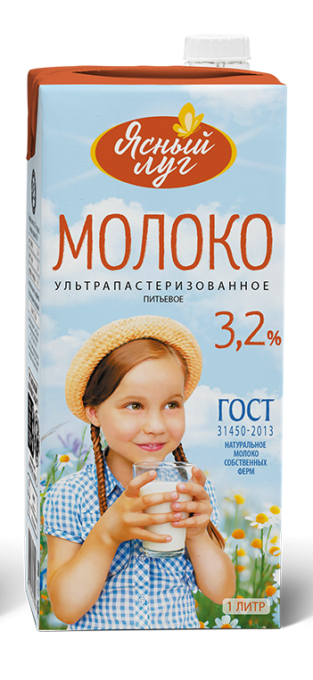 

Молоко 3,2% ультрапастеризованное 1 л Ясный луг