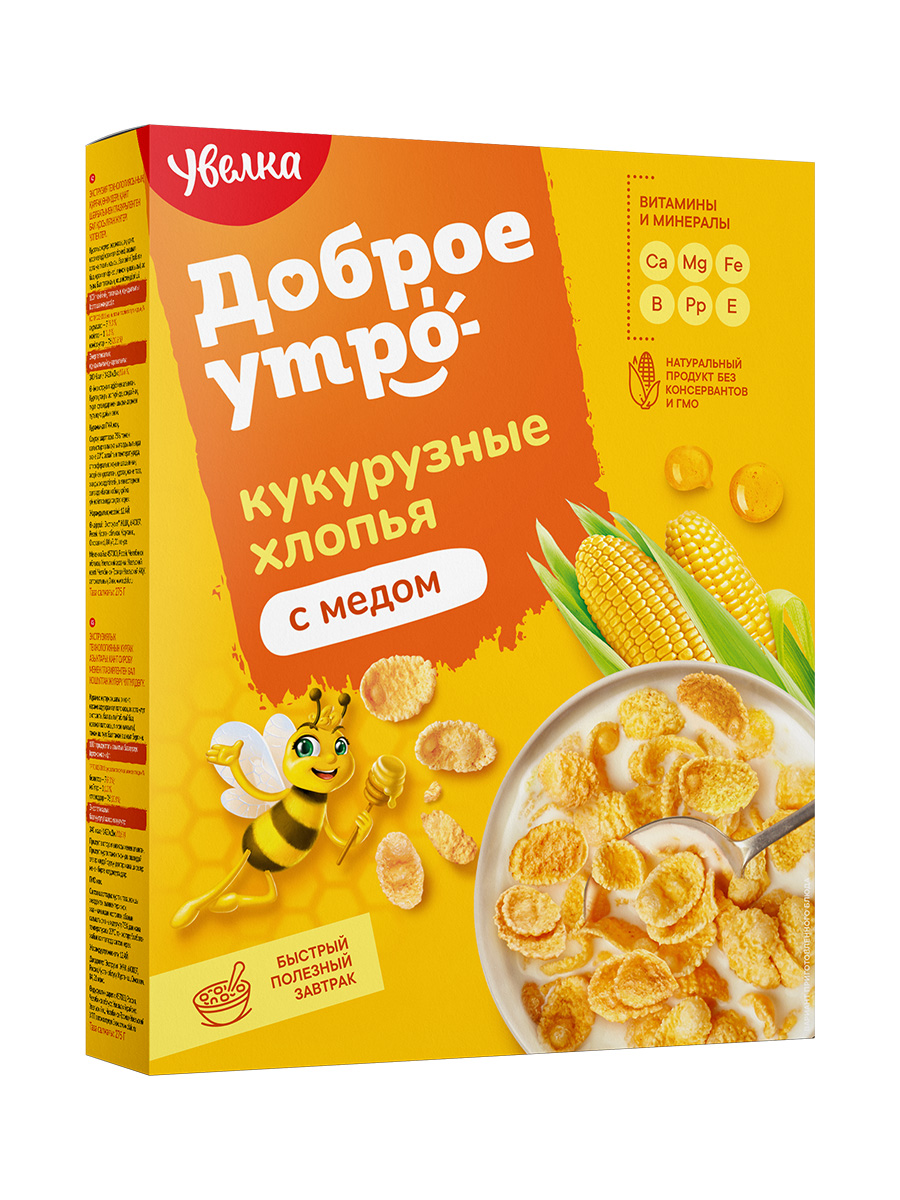 Хлопья Увелка кукурузные с медом 275 г