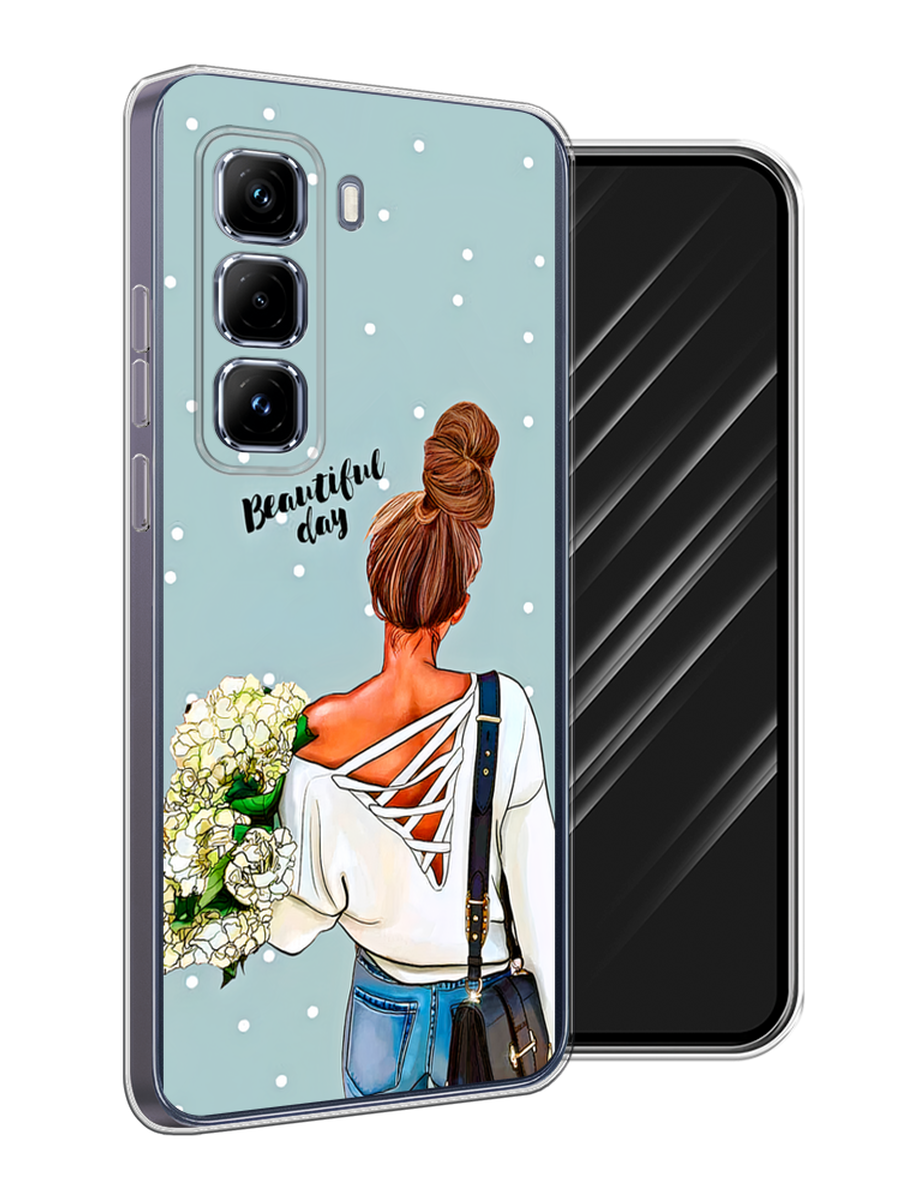 

Чехол Awog на Infinix Hot 50 Pro Plus "Beautiful day", Голубой;коричневый;бежевый, 3107050-1
