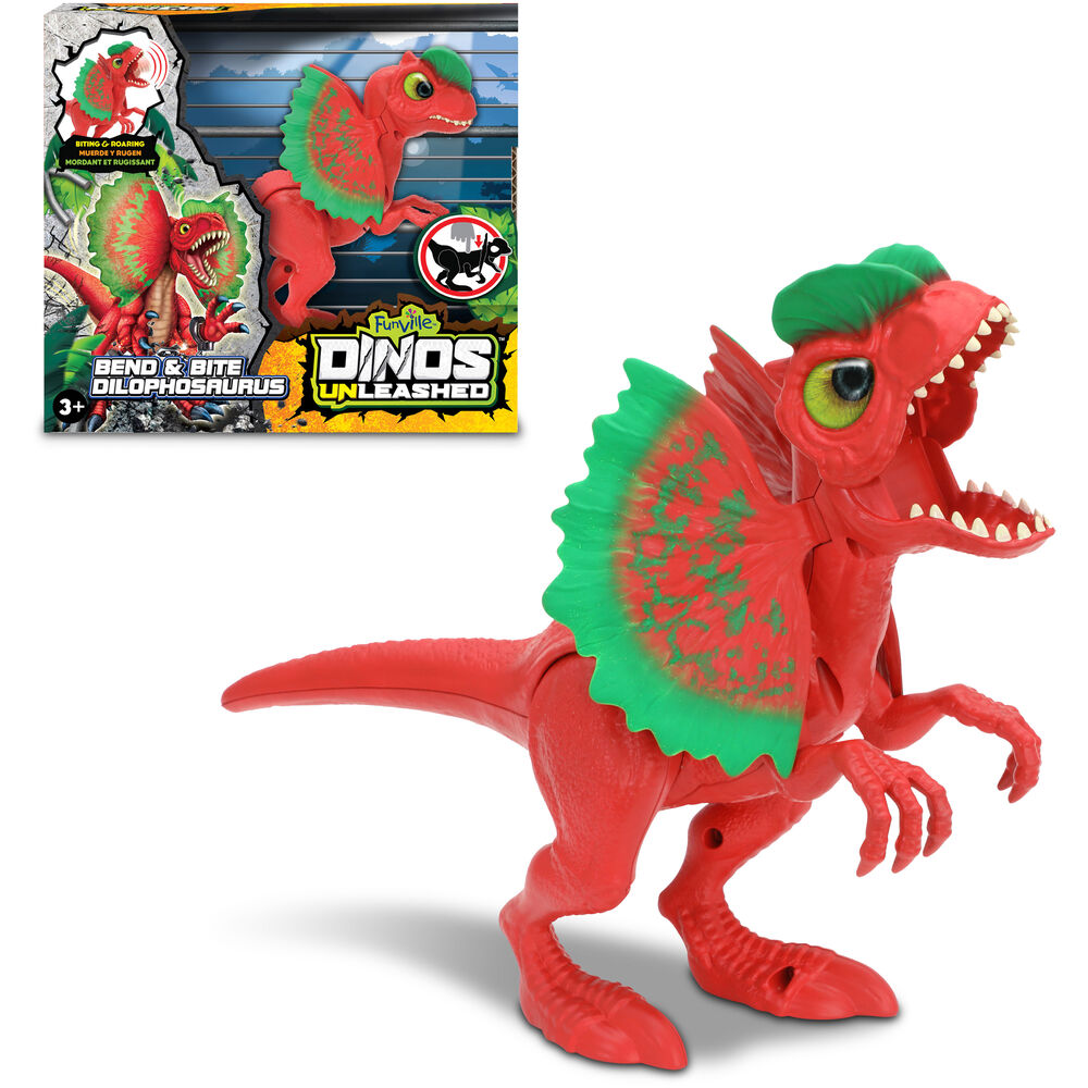 фото Фигурка динозавр дилофозавр со звуковыми эффектами dino unleashed (31126fi)