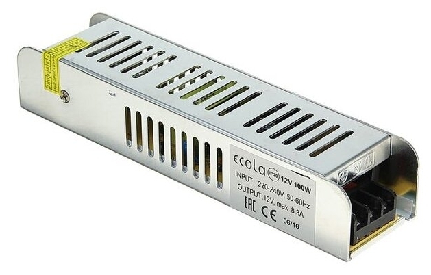 фото Блок питания для светодиодной ленты ecola led strip power supply 100w 220v-12v ip20