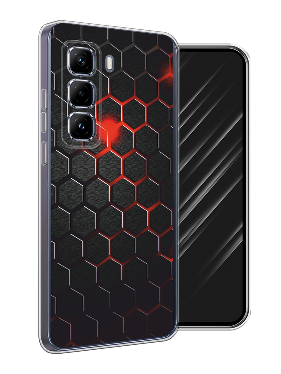 

Чехол Awog на Infinix Hot 50 Pro Plus "Фон соты красные", Красный;черный, 3107050-1