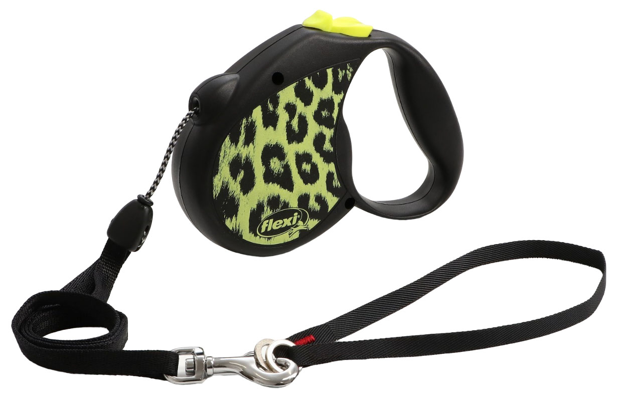 

Рулетка Flexi Safari M до 20 кг 5 м трос yellow Leopard