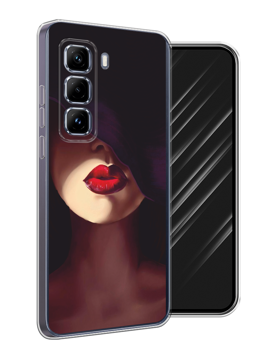 

Чехол Awog на Infinix Hot 50 Pro Plus "Красные губы", Черный;бежевый;красный, 3107050-1