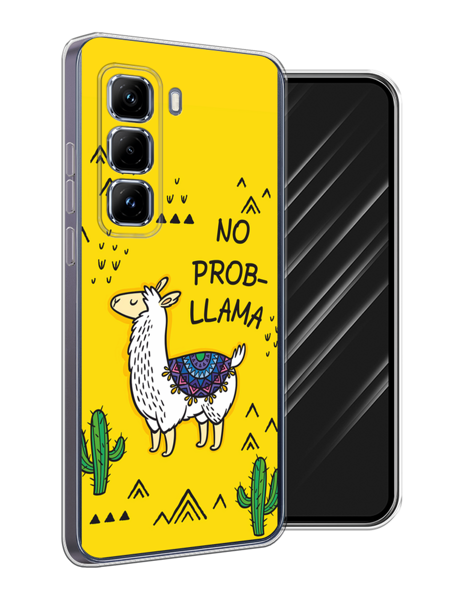 

Чехол Awog на Infinix Hot 50 Pro Plus "No probLLama", Желтый;черный;синий, 3107050-1