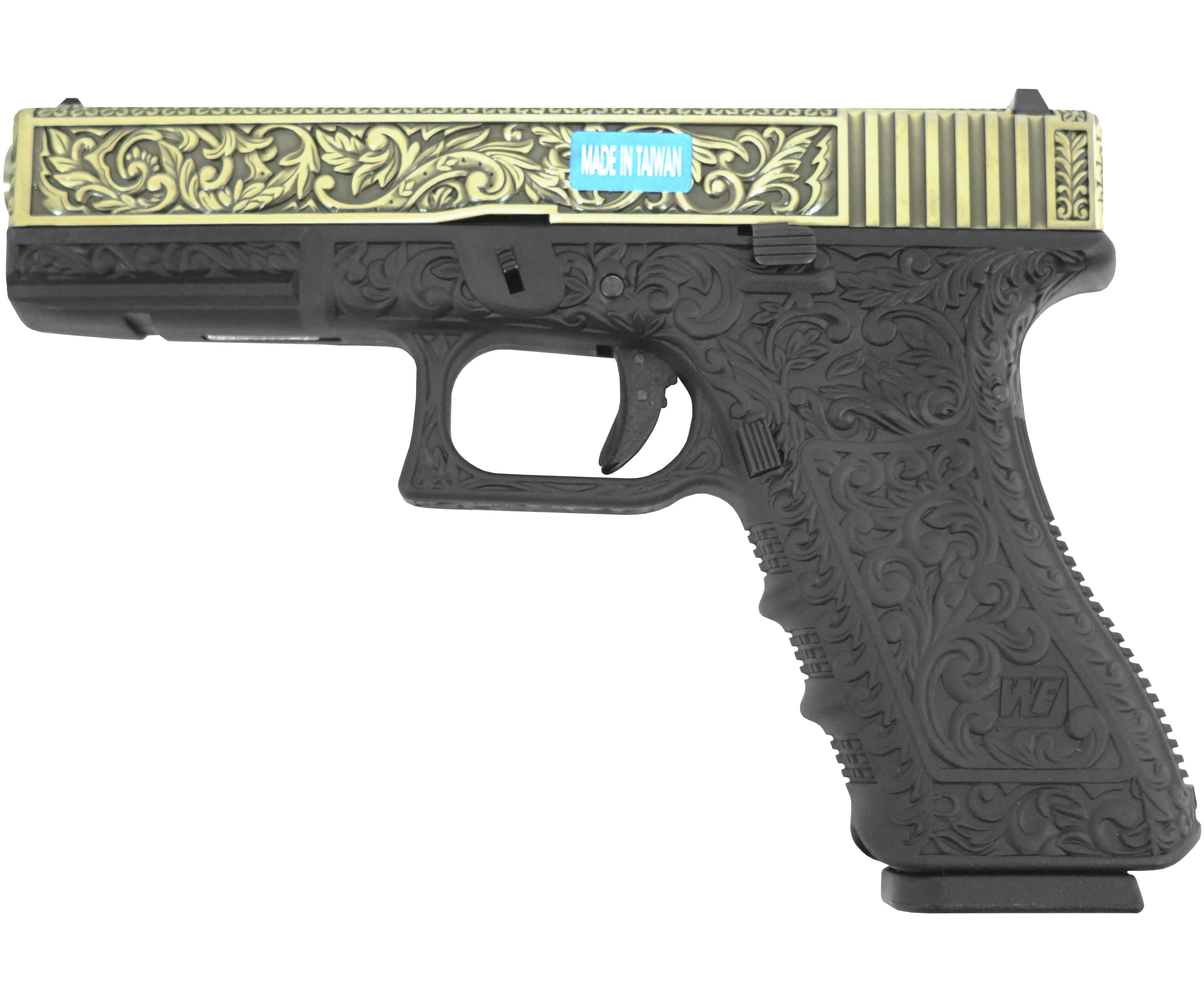

Страйкбольный пистолет WE Glock 17 Gen3 Bronze 6 мм, GBB, Gas, гравировка, Коричневый;черный, Glock 17 Gen3 Bronze