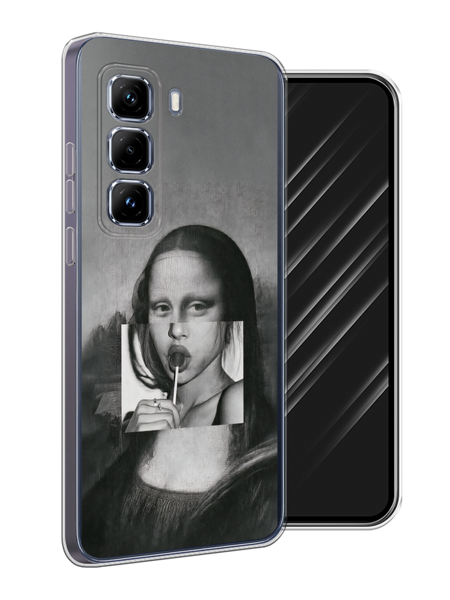 

Чехол Awog на Infinix Hot 50 Pro Plus "Mona Lisa sucking lollipop", Серый, 3107050-1