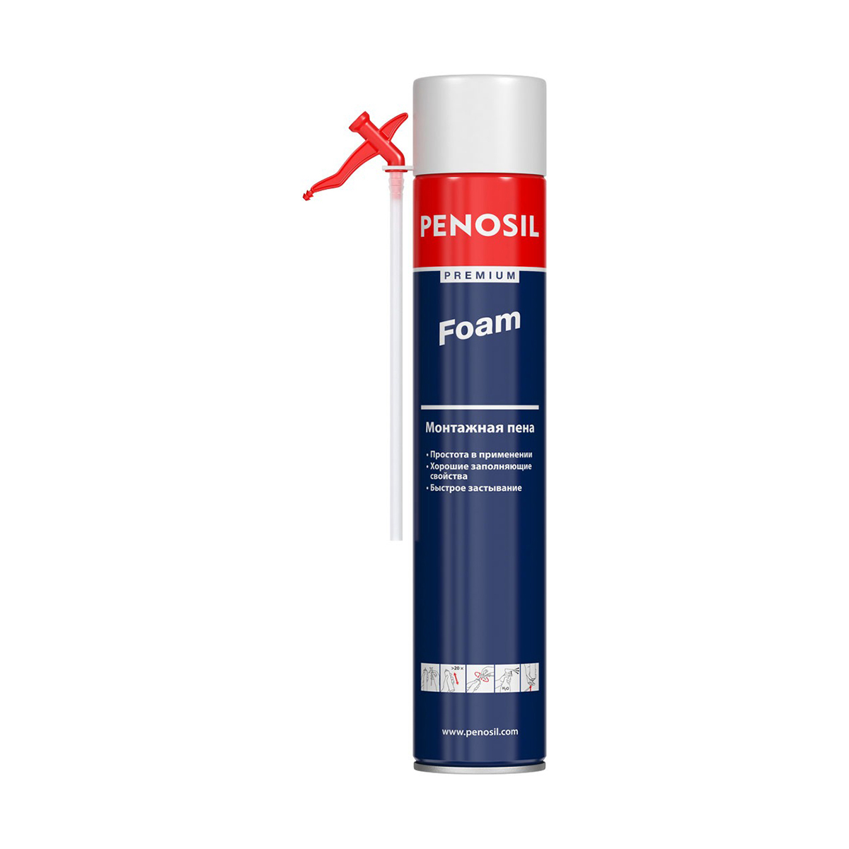 Пена монтажная бытовая Penosil Premium Foam, 750 мл втирка для декора спрессованная с аппликатором 3 а