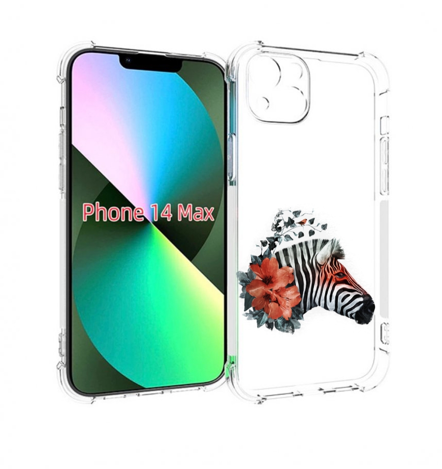 

Чехол MyPads Зебра с цветами для iPhone 14 Plus (6.7), Прозрачный, Tocco