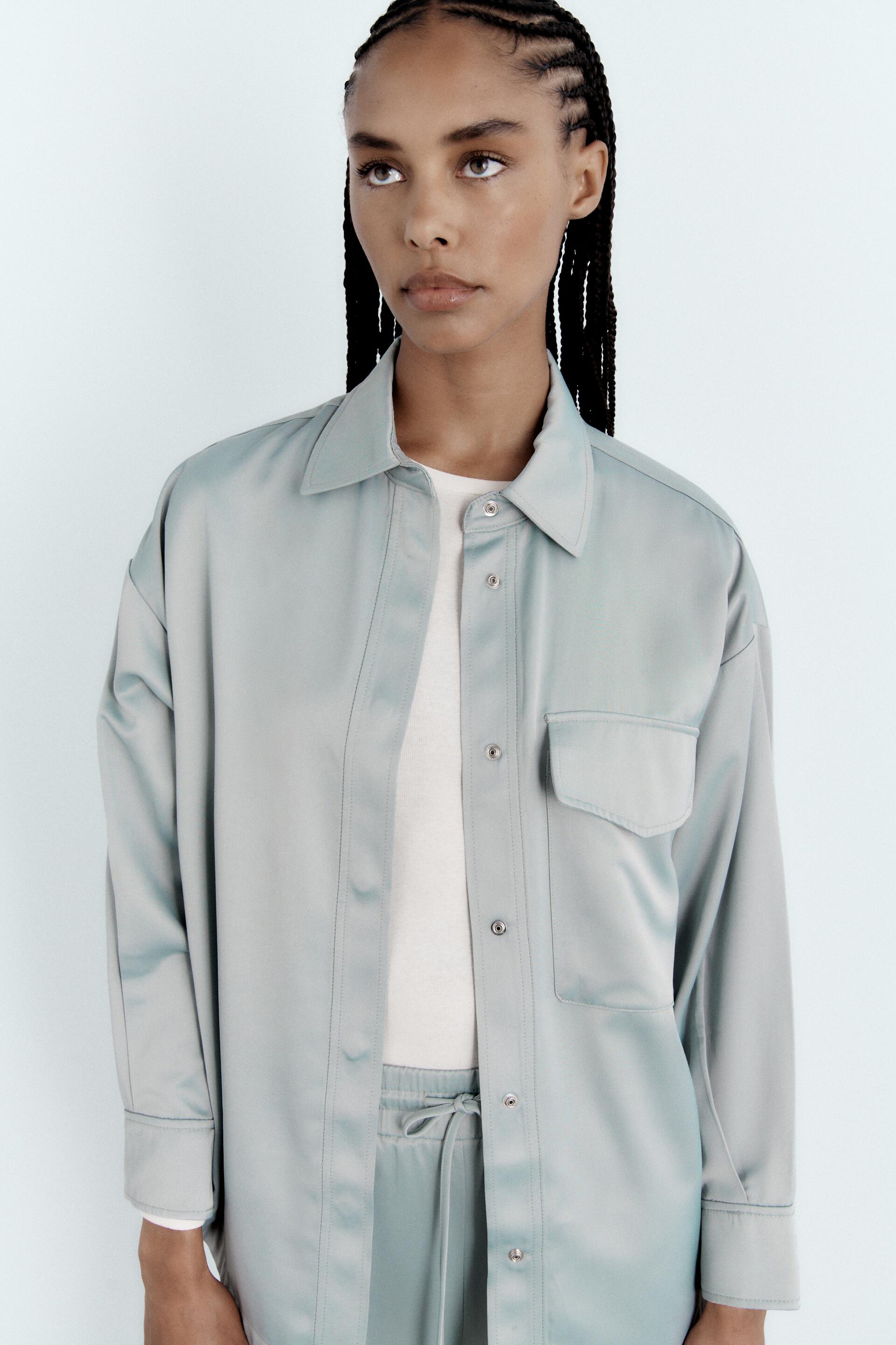 

Рубашка женская ZARA 05427800 зеленая XS (доставка из-за рубежа), 05427800