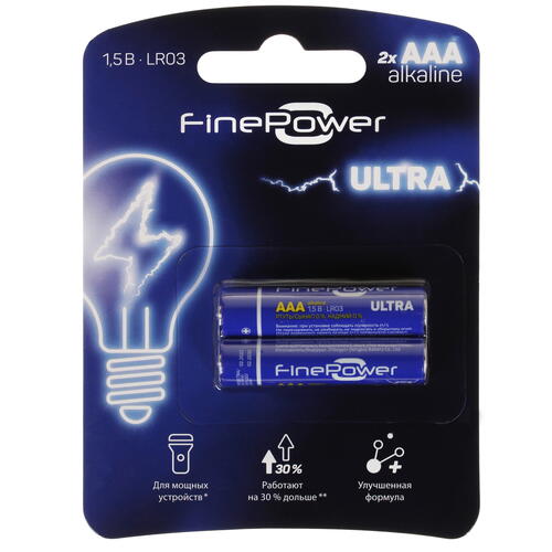 Батарейка FinePower Ultra AAA (LR03) 2 шт.