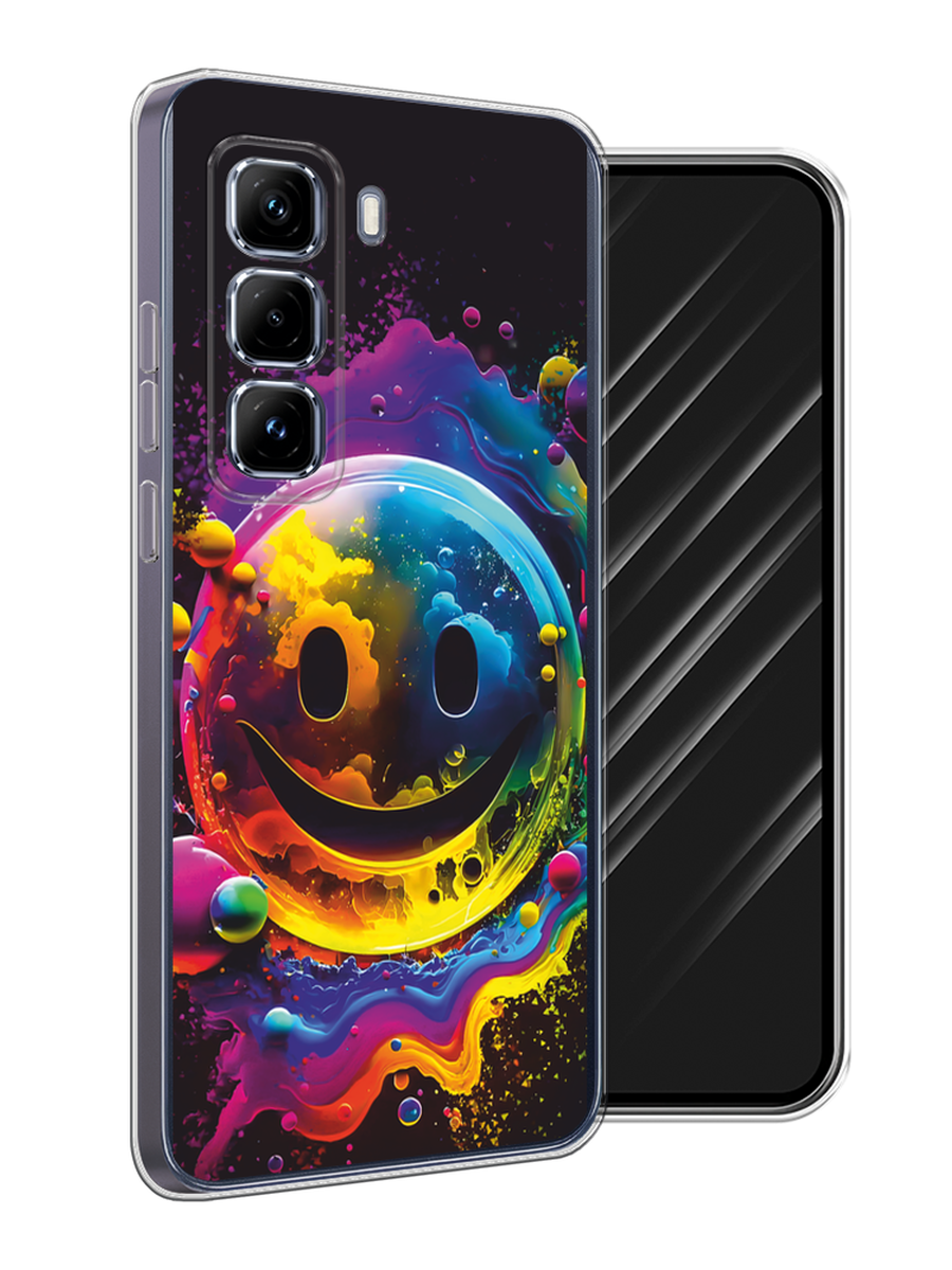 

Чехол Awog на Infinix Hot 50 Pro Plus "Кислотный смайл", Фиолетовый;желтый;синий, 3107050-1