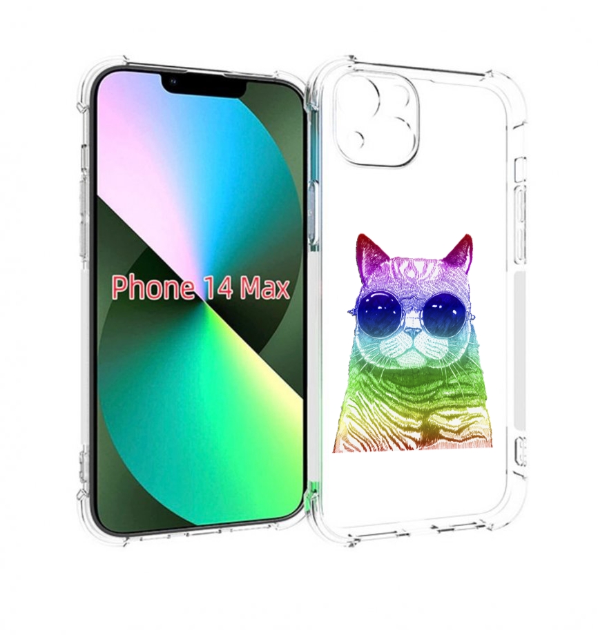 Чехол MyPads Кот в очках для iPhone 14 Plus (6.7)