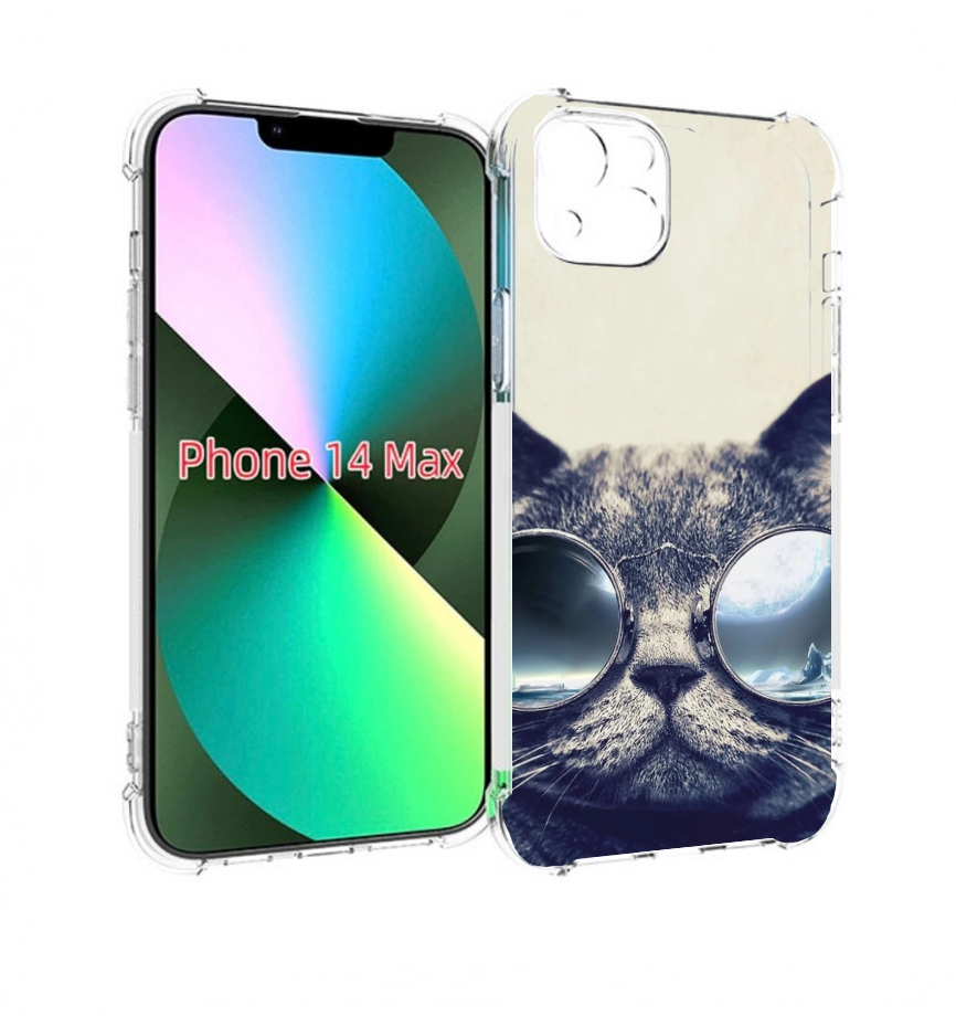 

Чехол MyPads Кот-в-очках-2 для iPhone 14 Plus (6.7), Прозрачный, Tocco