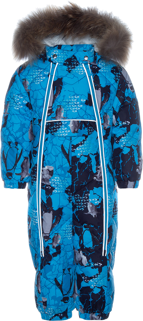 фото Пуховый комбинезон зимний huppa beata 1 93636, turquoise pattern р.68