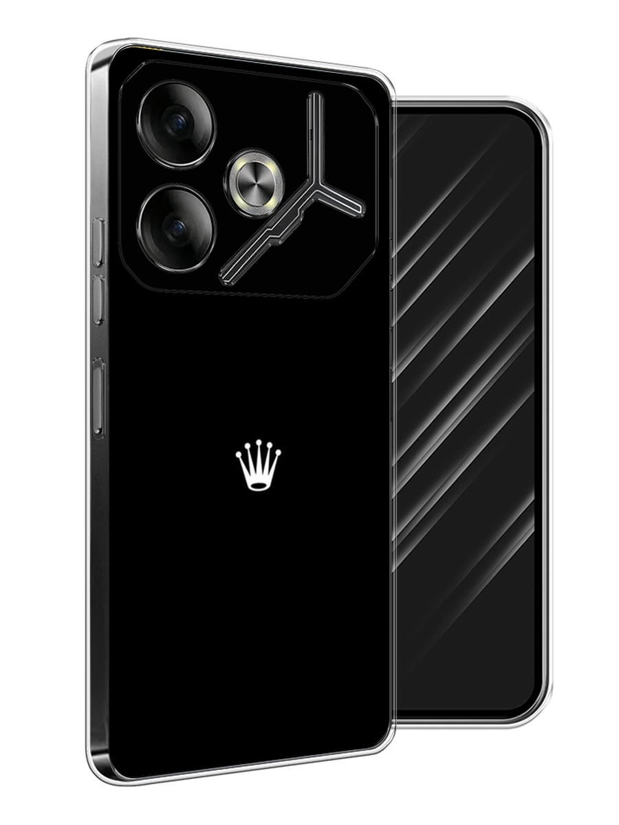 

Чехол Awog на Tecno Pova 6 "Белая корона на черном фоне", Черный, 305350-1